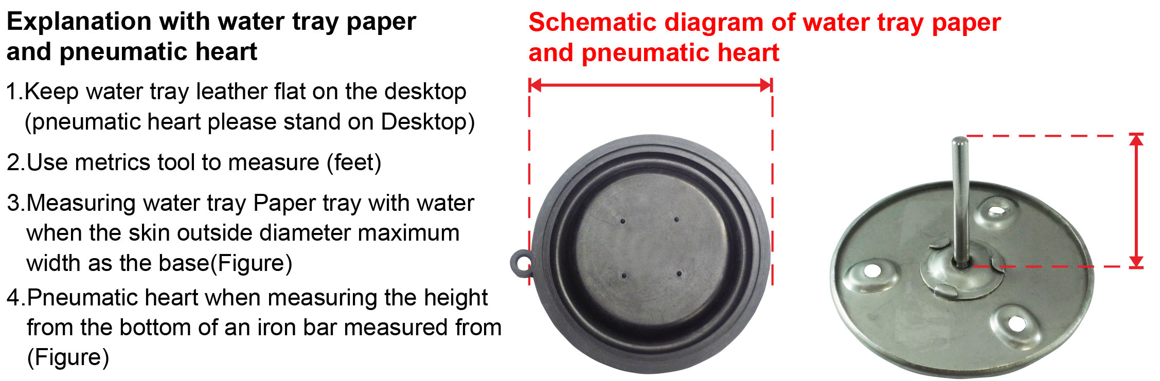 Water tray with pneumatic heart - stainless steel